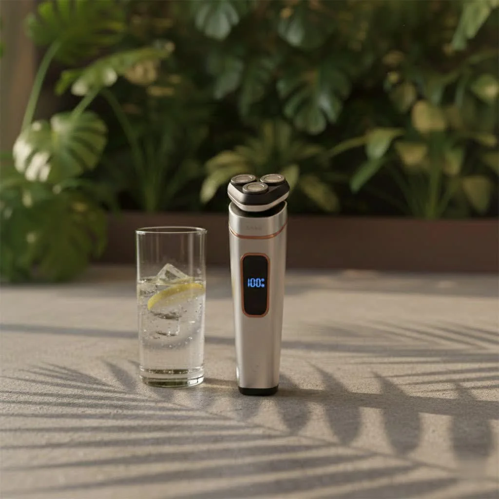 Palmperfect electric shaver held in a hand